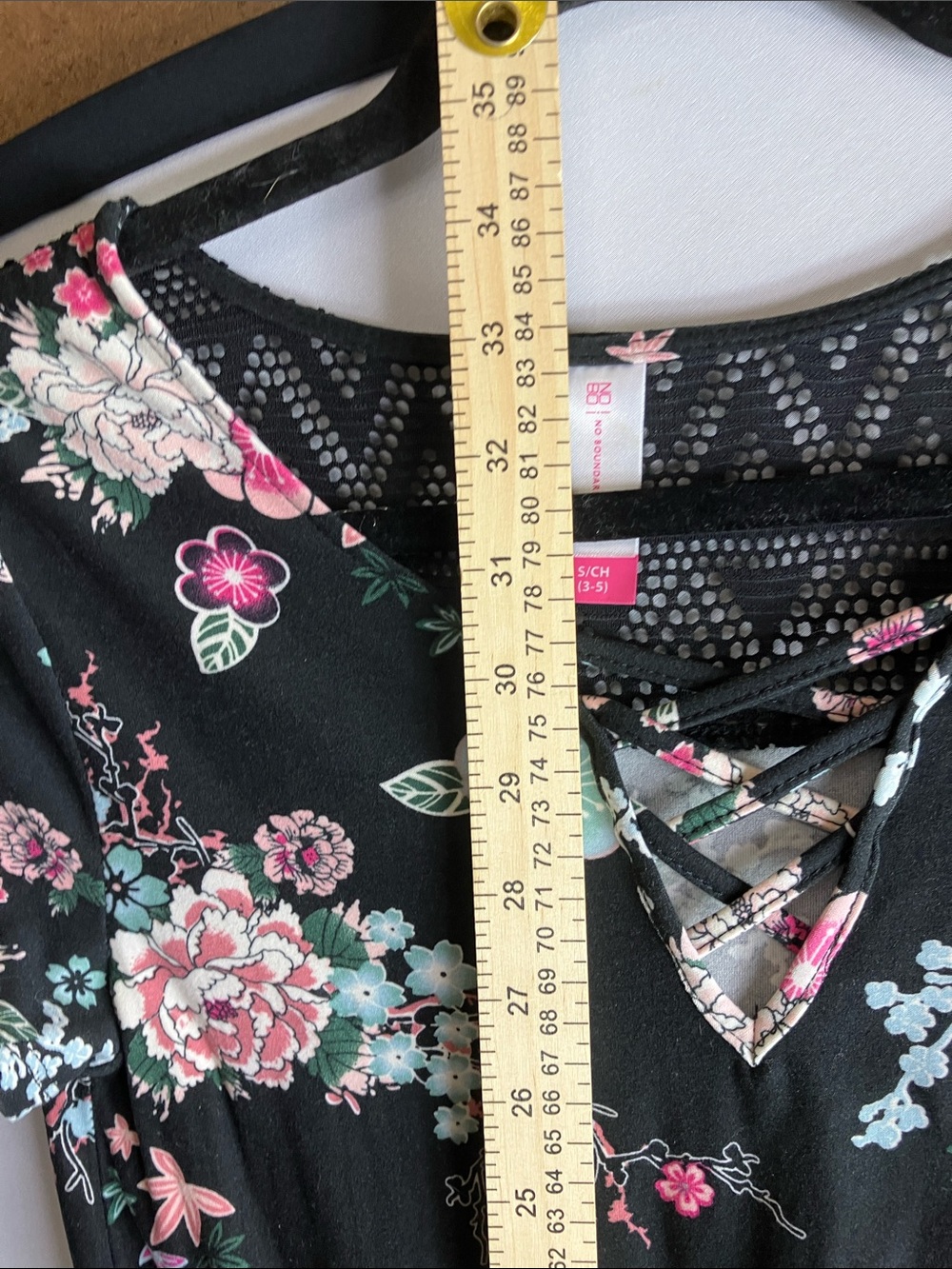 No Boundaries Black Floral Tie-Waist Mini Dress - Picture 7 of 9